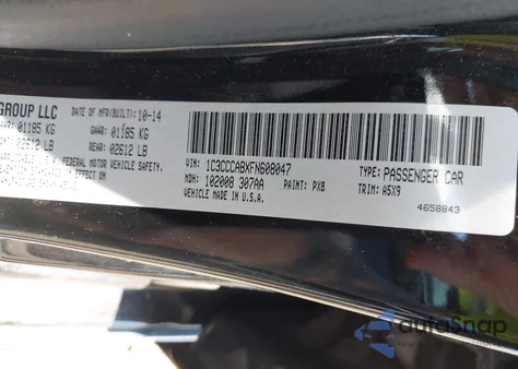 2015 Chrysler 200 Limited из США, поврежденный, VIN 1C3CCCABXFN608047